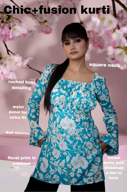 "Aasmaani kurti – narm rang, stylish andaaz!"